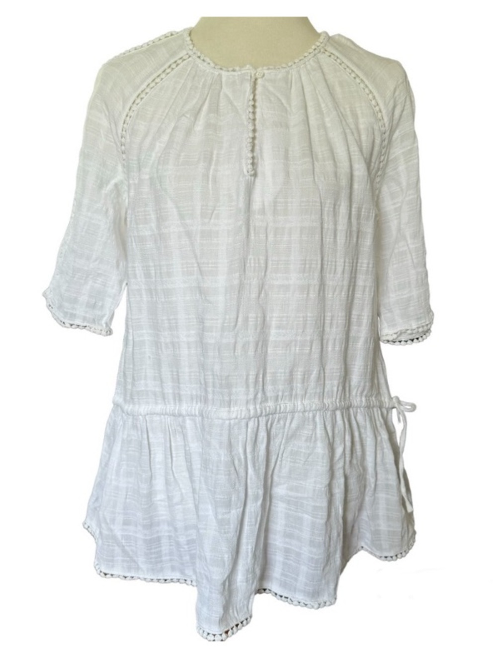 Who What Wear Cotton Peplum Peasant Top EUC